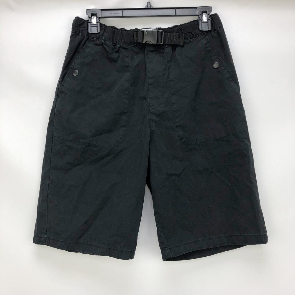 Topman Mens Chino Shorts 30 Black Belted Casual Outdoor 100% Cotton